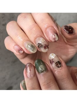 リノ 大阪本町店(lino)/お花ニュアンスネイル