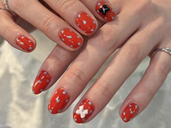 アイネイルズ 渋谷店(I nails)/【Karin.m】ドットリボン