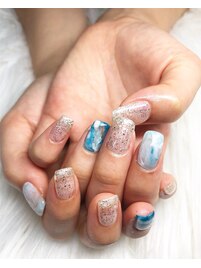 【Hand】大理石ネイル