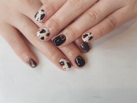 牛柄ネイル☆