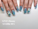 リボンネイル/ブルーネイル