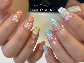 ネイルプラザ 河原町OPA店(NAIL PLAZA)/ハイビスカスネイル