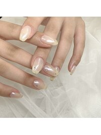 ホワイト×ミラーフレンチ