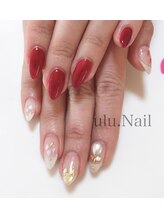 ウルネイル(ulu.Nail)/赤×パーツデザイン