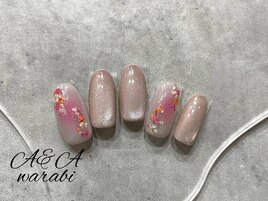 うるうる押し花チークネイル