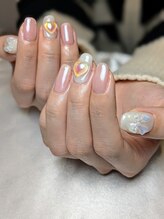 ウル(ulu)/ぷっくりハート＆リボンネイル