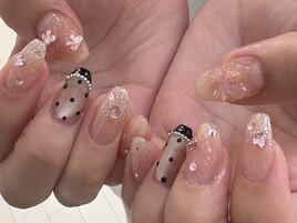 甘可愛いトッドネイル