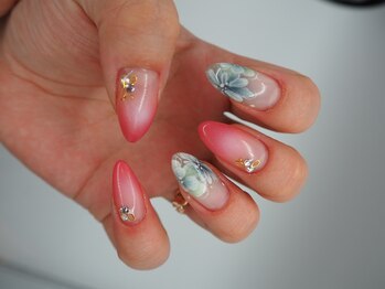 エアブラシ フラワーネイル