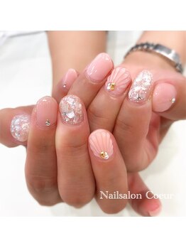 ネイルサロン クール(Nailsalon Coeur)/人魚の鱗ネイル　ピンク