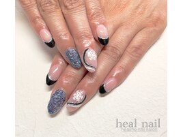 黒フレンチ冬nail.