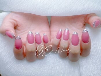 ビーネイル 新松戸(BE NAIL)/キラキラガラスフレンチ
