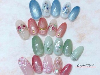 クリスタルネイルの写真/シンプル系から個性派アートまで豊富なデザインをご用意♪季節ごとに変わるデザインも多数ご用意中！