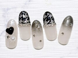 千鳥格子ネイル