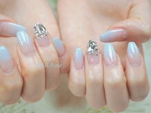 ネイルローズ(NAIL Rose)/水色グラデーションネイル