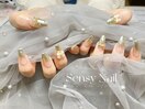 ラメグラデネイル 長さだし