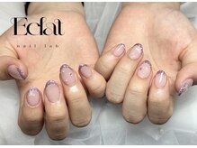 エクラ 大阪梅田(Eclat)/ラメフレンチ×手書きリボン