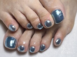 フット　ブルーミラーネイル