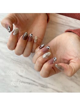 アンドボー(&Beau)/牛柄マットネイル