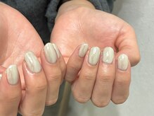 クレイ(clay.)/ホワイトパウダーミラーネイル