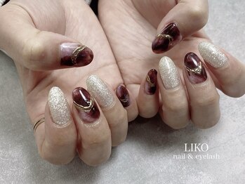 リコ(LIKO)/ボルドーニュアンスネイル