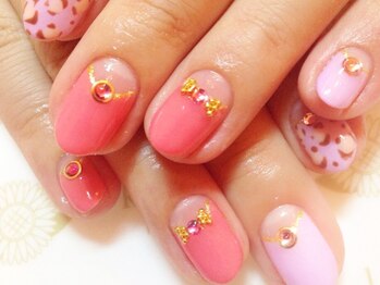 カナ ネイル(Kana nail)/春のレオパード柄ネイル