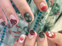 ラクネイル 浦和店(raku nail)/手描きフラワー ガーリーネイル