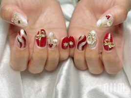 クリスマスネイル　パーツ別途