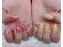 レアネイル 新宿(le'a nail)/キラキラハートネイル