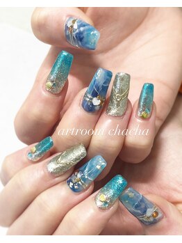 アートルーム チャチャ(artroom chacha)/夏カラー☆天然石ネイル