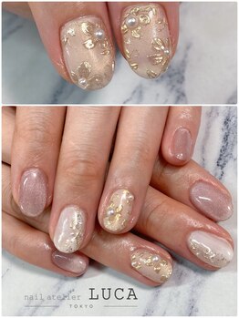 ネイルアトリエルカ(nail atelier LUCA)/W-425 大人ミラーフラワーネイル