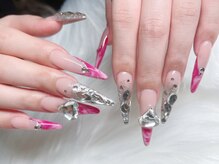 ネイルサロン ジョアアンジェ 天王寺店(joie ange)/スカルプ　フレンチ　ピンク