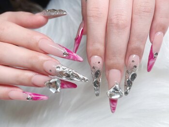 ネイルサロン ジョアアンジェ 天王寺店(joie ange)/スカルプ　フレンチ　ピンク