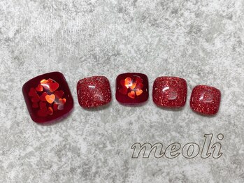 ミオリィ(meoli)/フット ワンカラー+ハートホロ