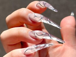 Mynailをロング猫爪にしました