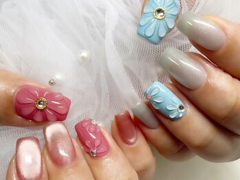 ネイルズリッツ(Nails lit.)/ぷっくりフラワー