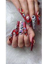 クロスネイル 渋谷店(CROSS nail)/赤ネイル！超ギラギラネイル