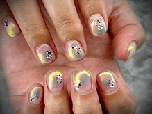 ヌル ネイル 堀江(NURU NAIL HORIE)/ミラー個性派ニュアンスネイル☆