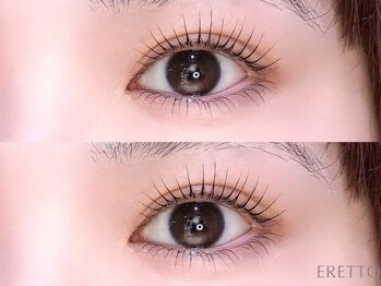 エレット 渋谷店(ERETTO)の写真/自まつげを最大限に長く。根元立ち上げパリジェンヌで、品のある大人可愛い目元へ