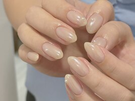ミラーネイル・夏・ワンカラー