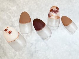 秋色ブラウンカラー丸フレンチ