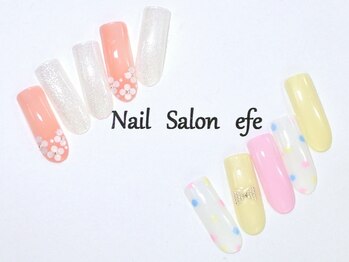 ネイルサロン エフェ(Nail Salon efe)/定額￥6500ホロ花＆ドットリボン
