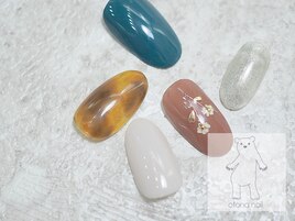 べっ甲ネイル 押し花ネイル