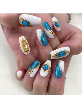 ネイルサロン クール(Nailsalon Coeur)/ターコイズネイル