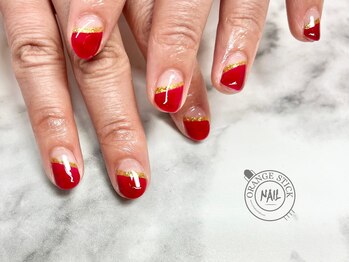 オレンジスティック/ななめフレンチ 赤