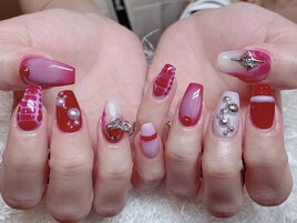 ニュアンスレッドネイル