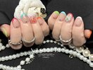 カラフルフレンチ×ハイビスカス