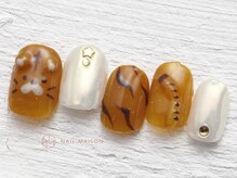 ネイルメゾン 池袋店(NAIL MAISON)/ぷっくりアニマル虎ミラー¥10550