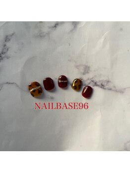 ネイルベースキュウロク(NAILBASE96)/ボルドーべっ甲ネイル