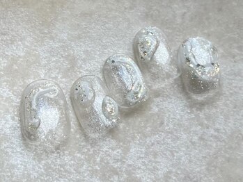 アイネイルズ 池袋店(I-nails)/クリアシルバーラメネイル