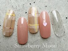 サロンストロベリームーン(Salon Strawberry Moon)/springチェックネイル　￥7980